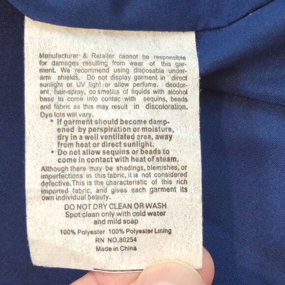 Alyce Paris Dress size 8 sleeveless Blue Velvet Floral A-Line Cocktail Party - Picture 13 of 16